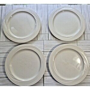 Lot of 4 Syracuse China CASCADE Ivory Dinner Plates 10 5/8" Vintage